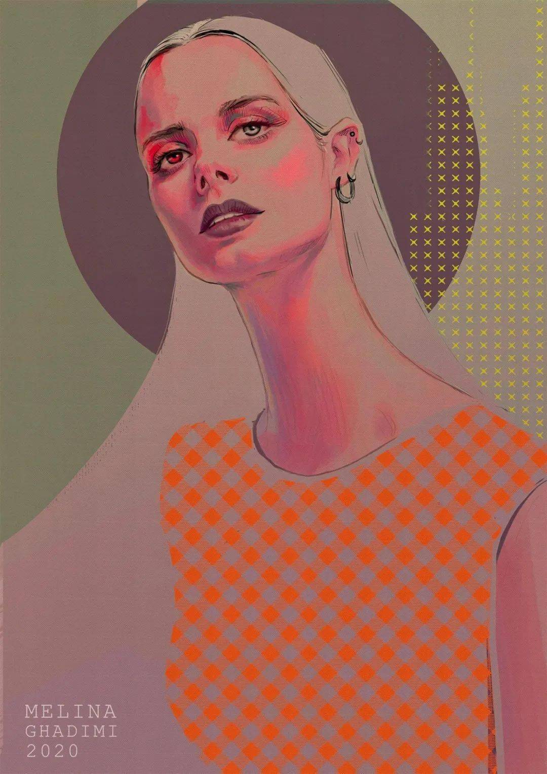 melinaghadimi女性人物插画作品