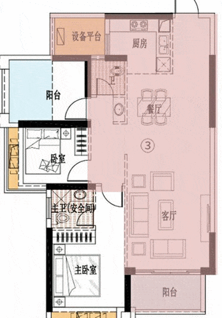 「深源·金紫名邦花园」约108㎡全生命周期改善户型通过设计改造实现