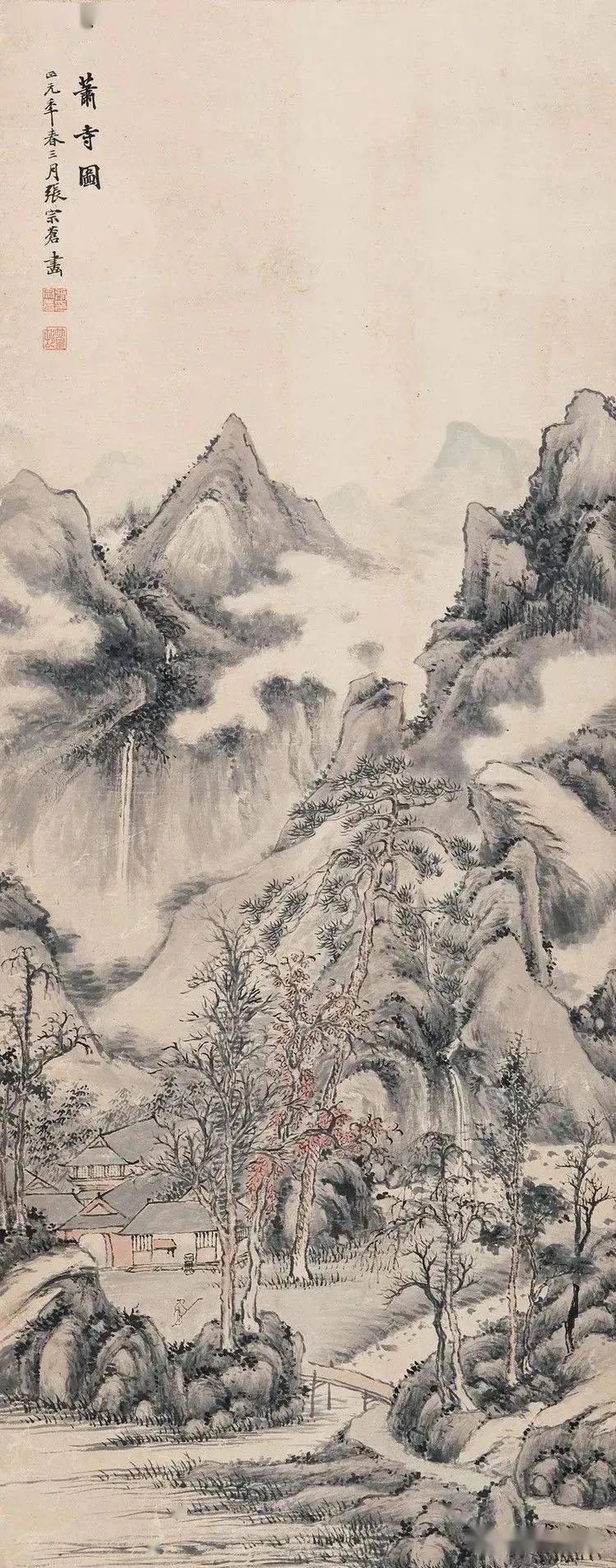 清代宫廷画家张宗苍山水画笔笔蕴含春的气息