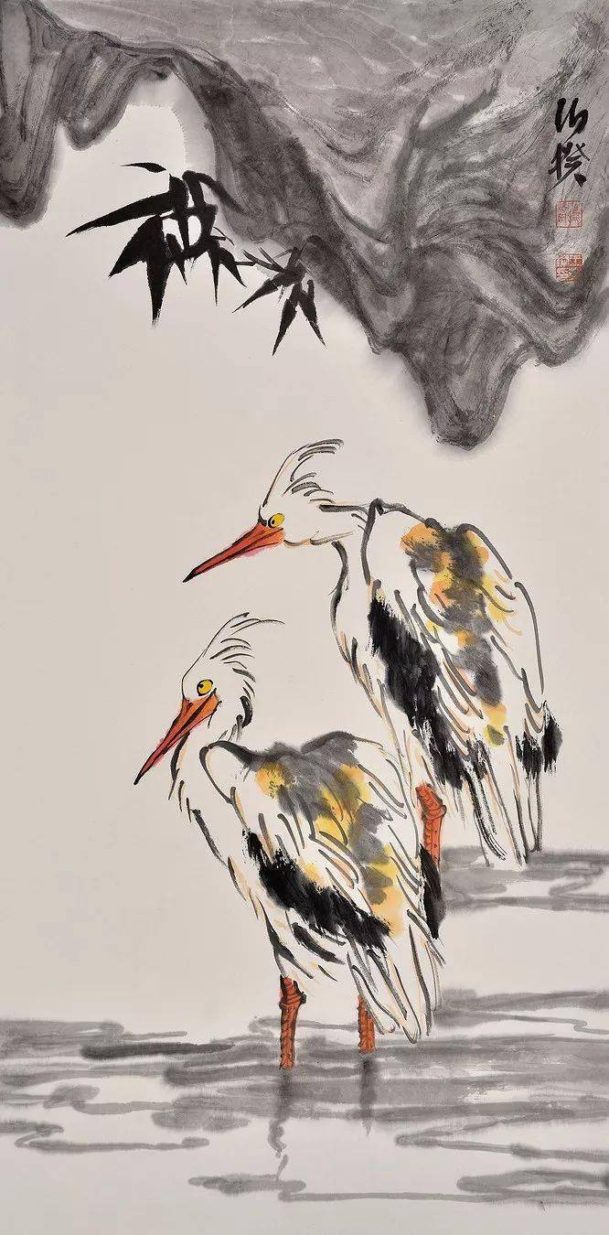 泼辣简约伯揆大写意花鸟画