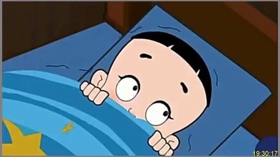 没想到大头儿子居然会怕闪电赶紧躲到小头爸爸的床里去