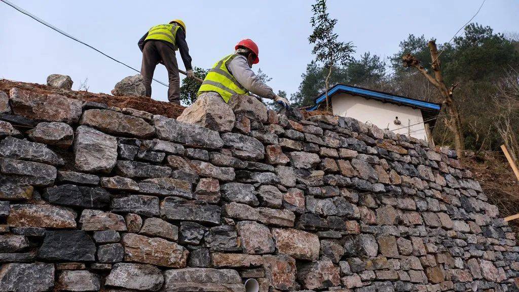 桃李防汛路堡坎正在施工,跟上次相比又高了一些.