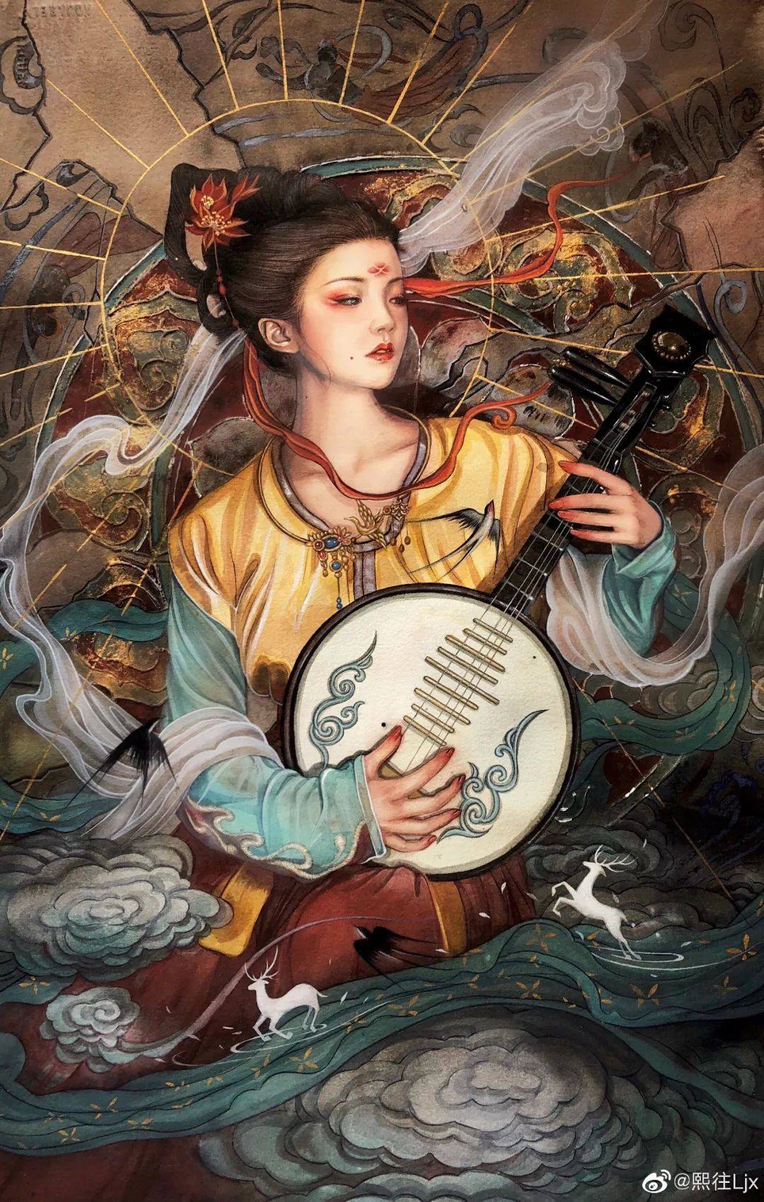 90后妹子画出迷人"女妖":美景,美色,美人