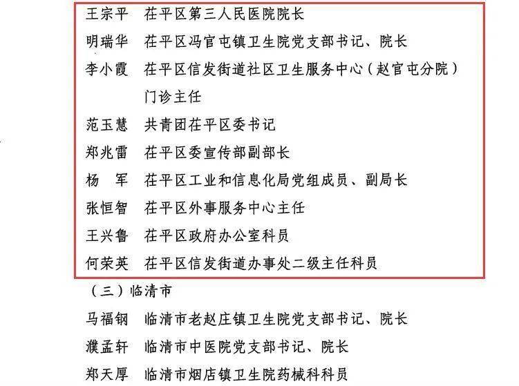 茌平这些集体和个人拟被表彰!_聊城市