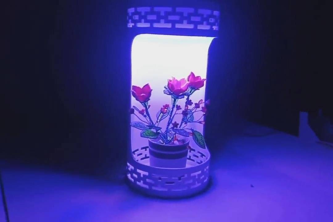 用pvc管制作花盆装饰灯有创意最终成品让人羡慕