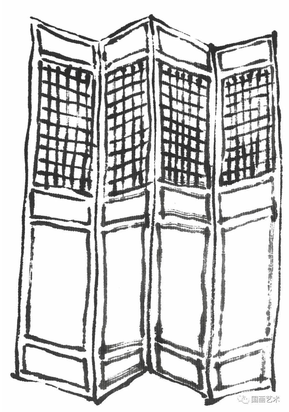 图文教程点景家具椅子席子屏风的画法步骤