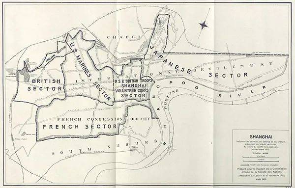 1931年上海租界分区布防图.