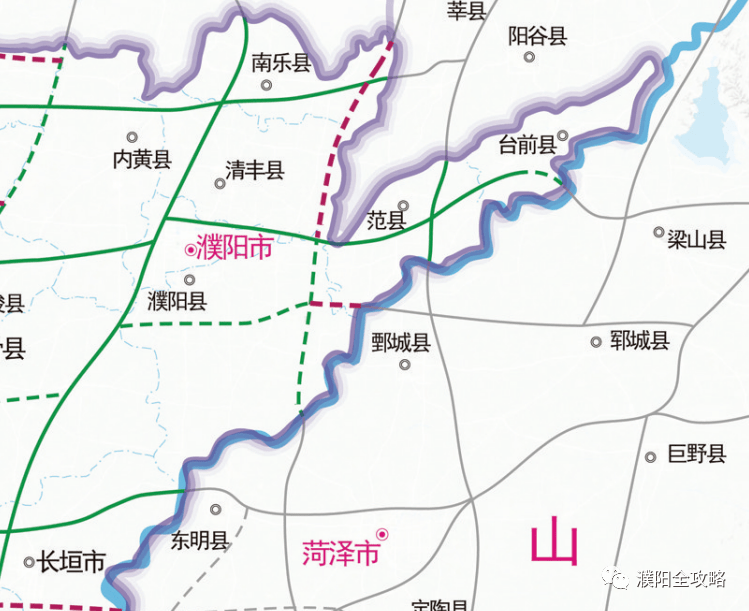 规划新增路线及主要控制点濮阳至聊城 (豫鲁界)高速公路濮阳市,濮阳县