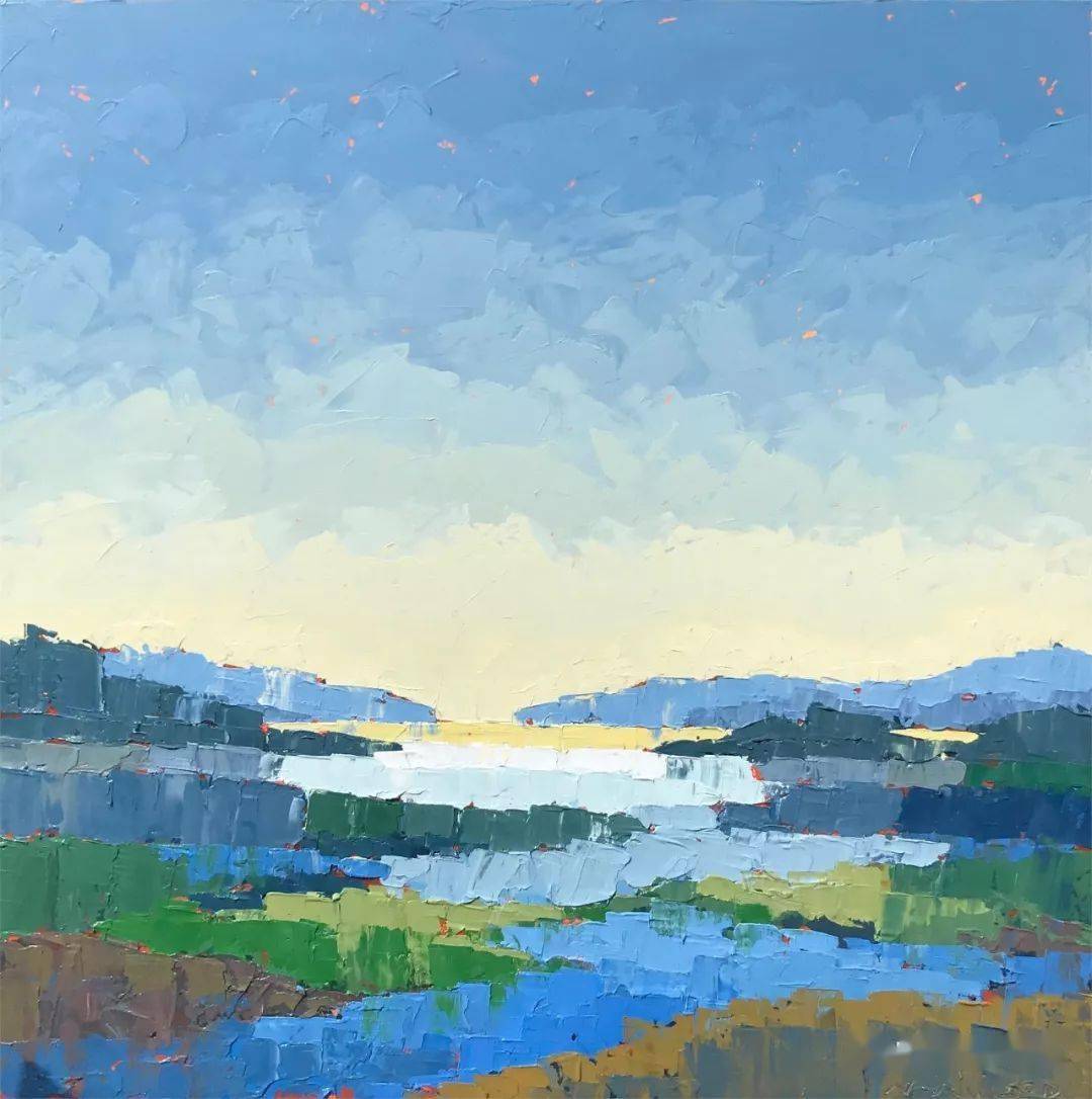 用刮刀铺成的色块,引起极度舒适