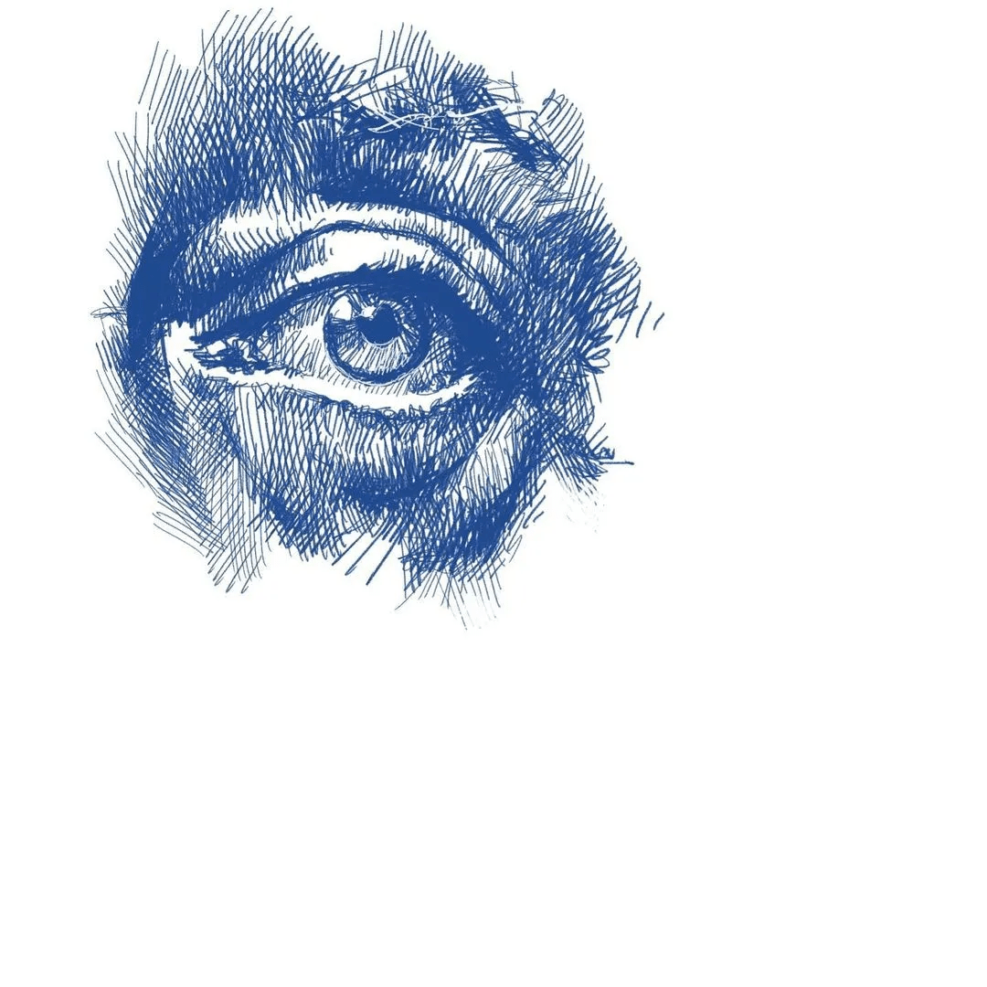 全都是线条肌理感特别强的素描作品