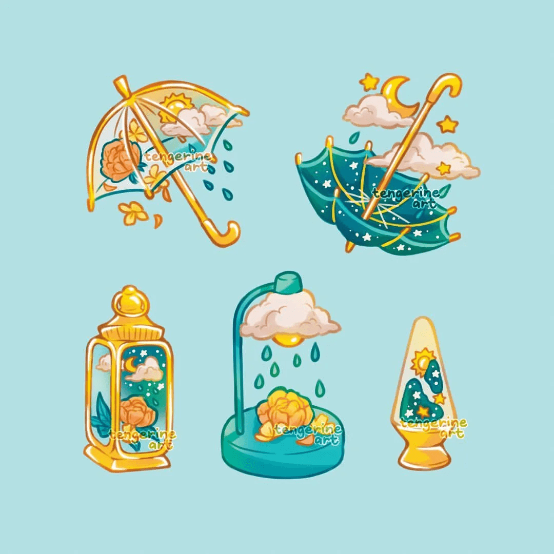 好可爱的手绘插画,各种颜色的组合看着就有好心情_举报