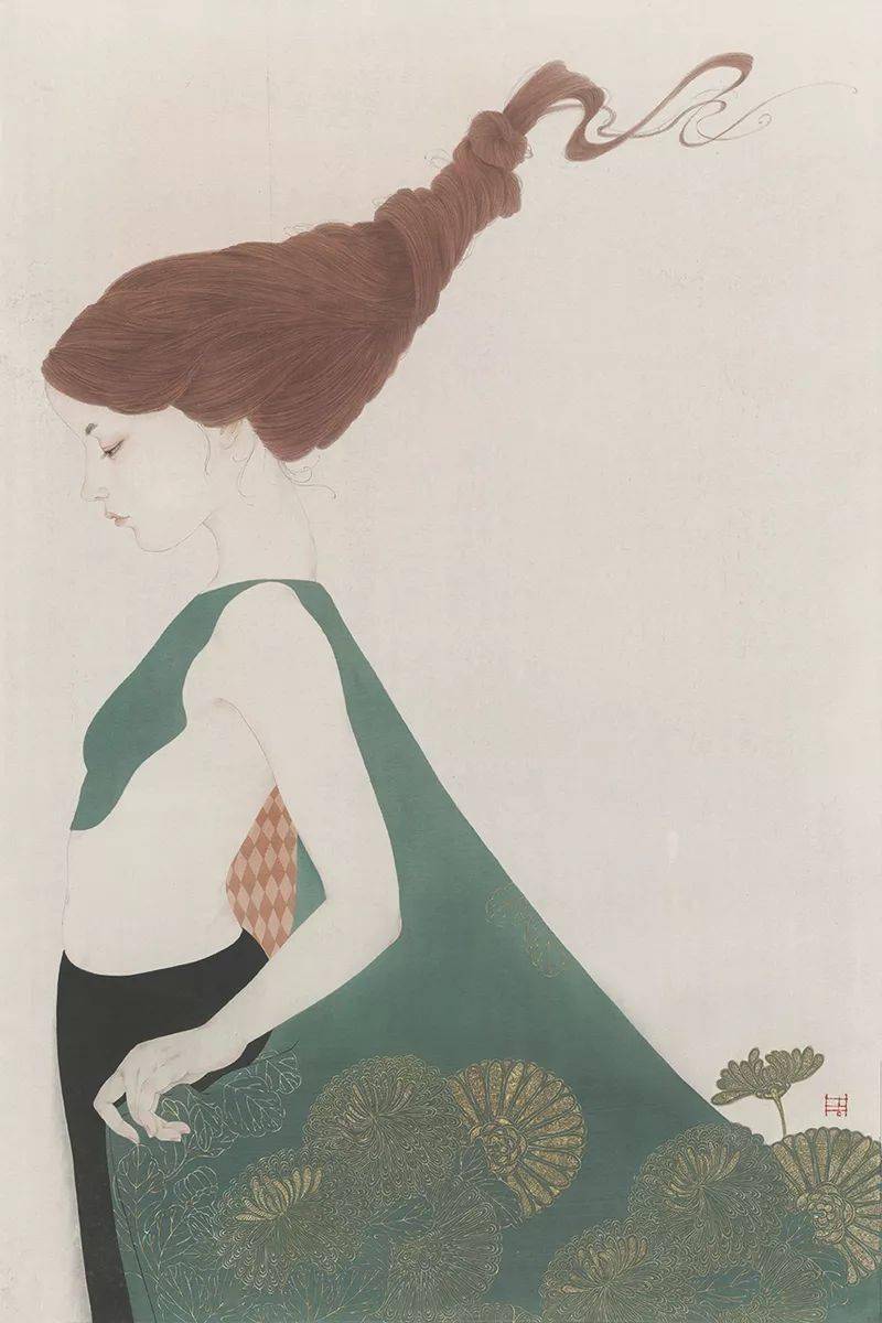 周雪的工笔画新工笔花园中一朵奇特的花