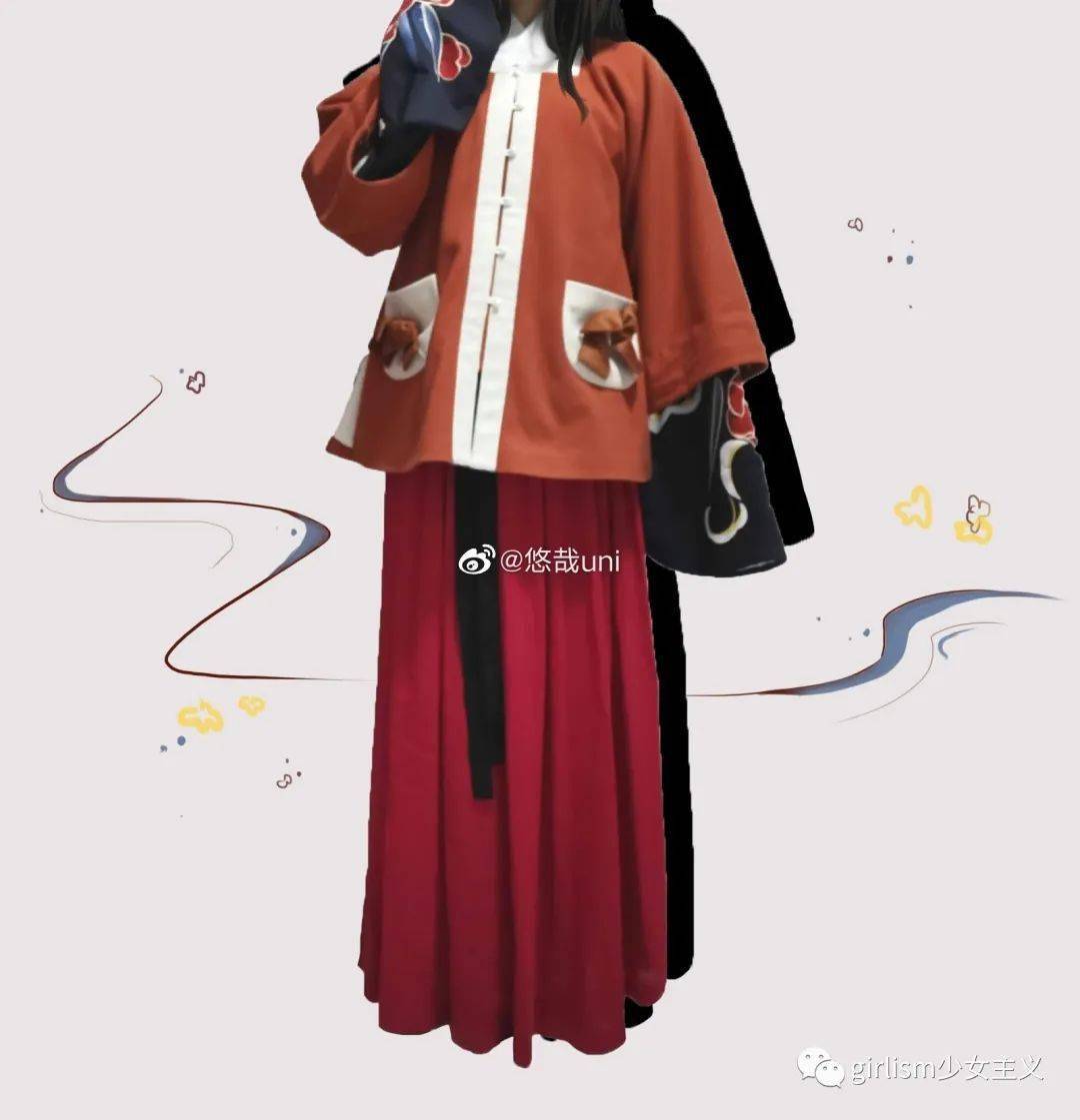 红色汉服披风怎么搭汉服_汉服怎么画(3)