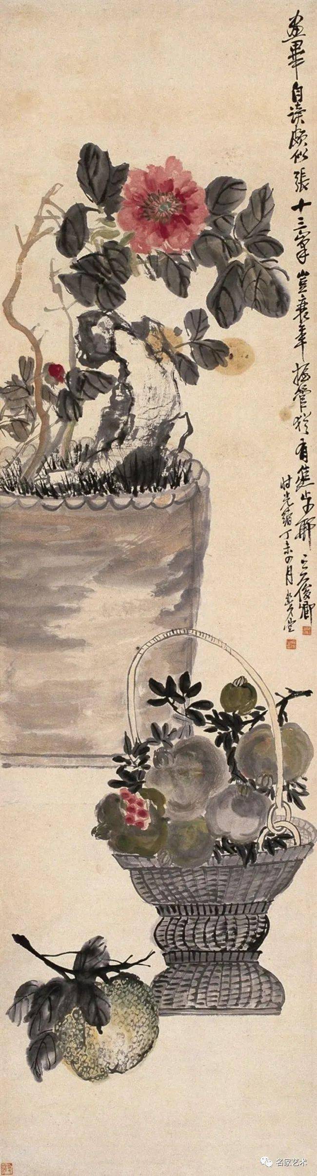 号称近代海派画坛艺首的吴昌硕,作为文人画家,几乎每年都画"岁朝清供