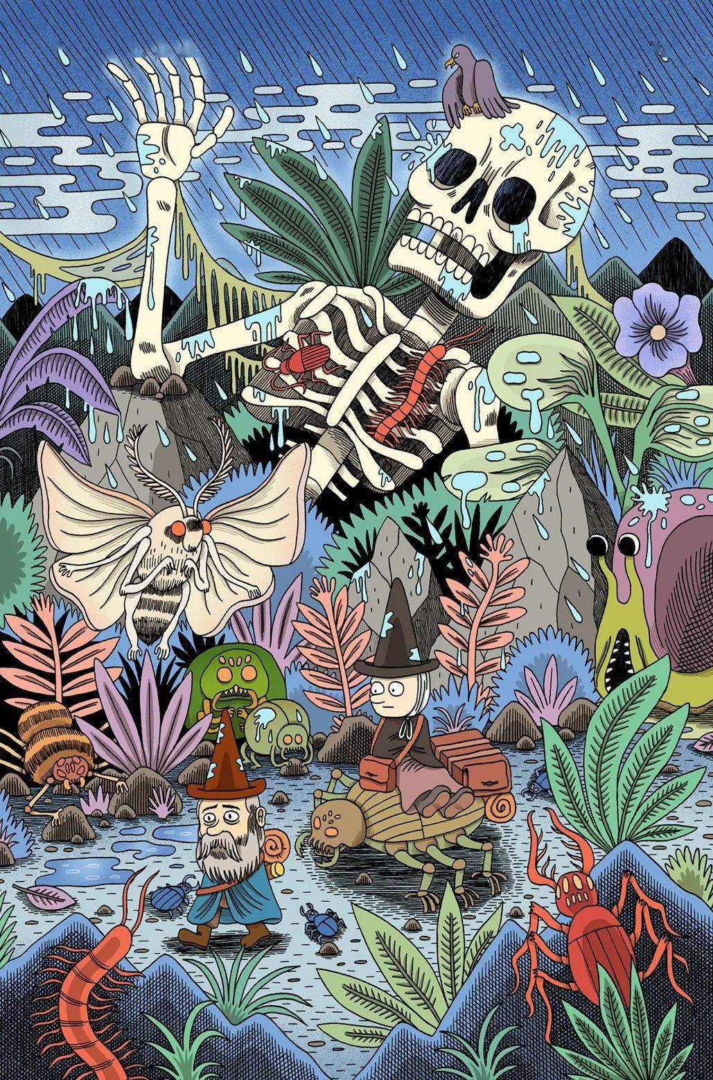 花里胡哨的还挺好看这插画