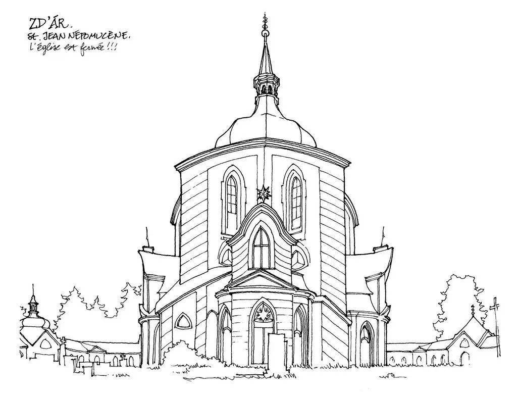 建筑速写每一笔都干净利落