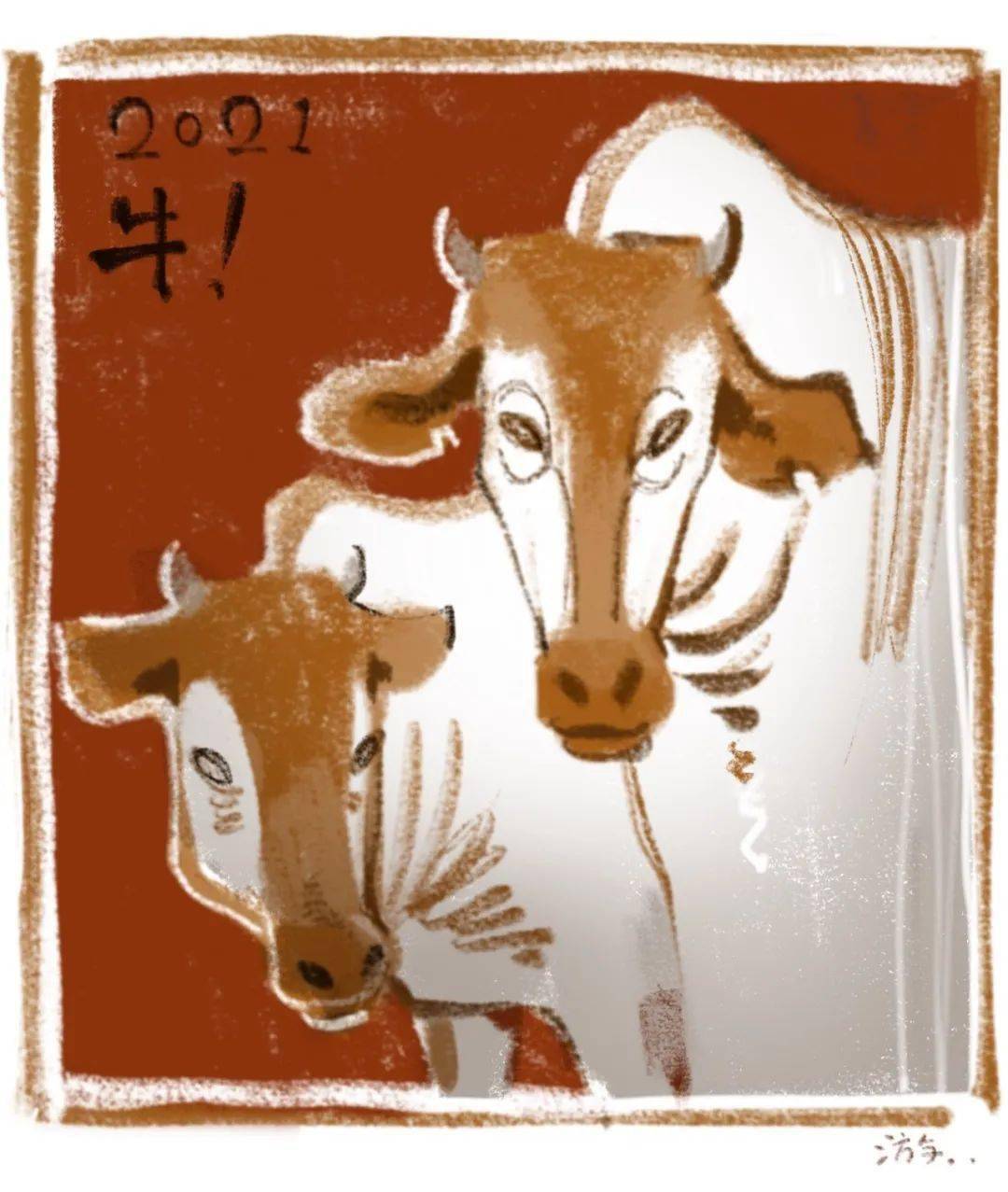 柟 岩彩画 2021《老牛吃嫩草》聂新惠《春晓》高雅《牛年顿顿饱饭 》