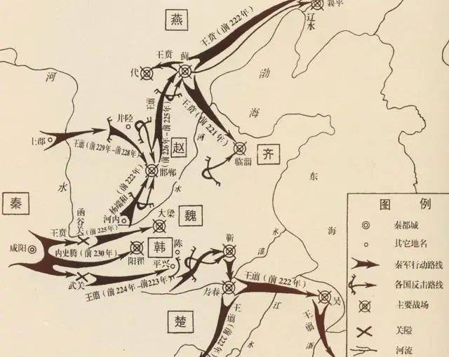 国内缺粮人心浮动,乘此机会秦国再次兵分两路发动灭赵之战:一路由王翦