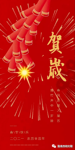 恭贺新春,牛年大吉!西和县妇联给您拜年啦!