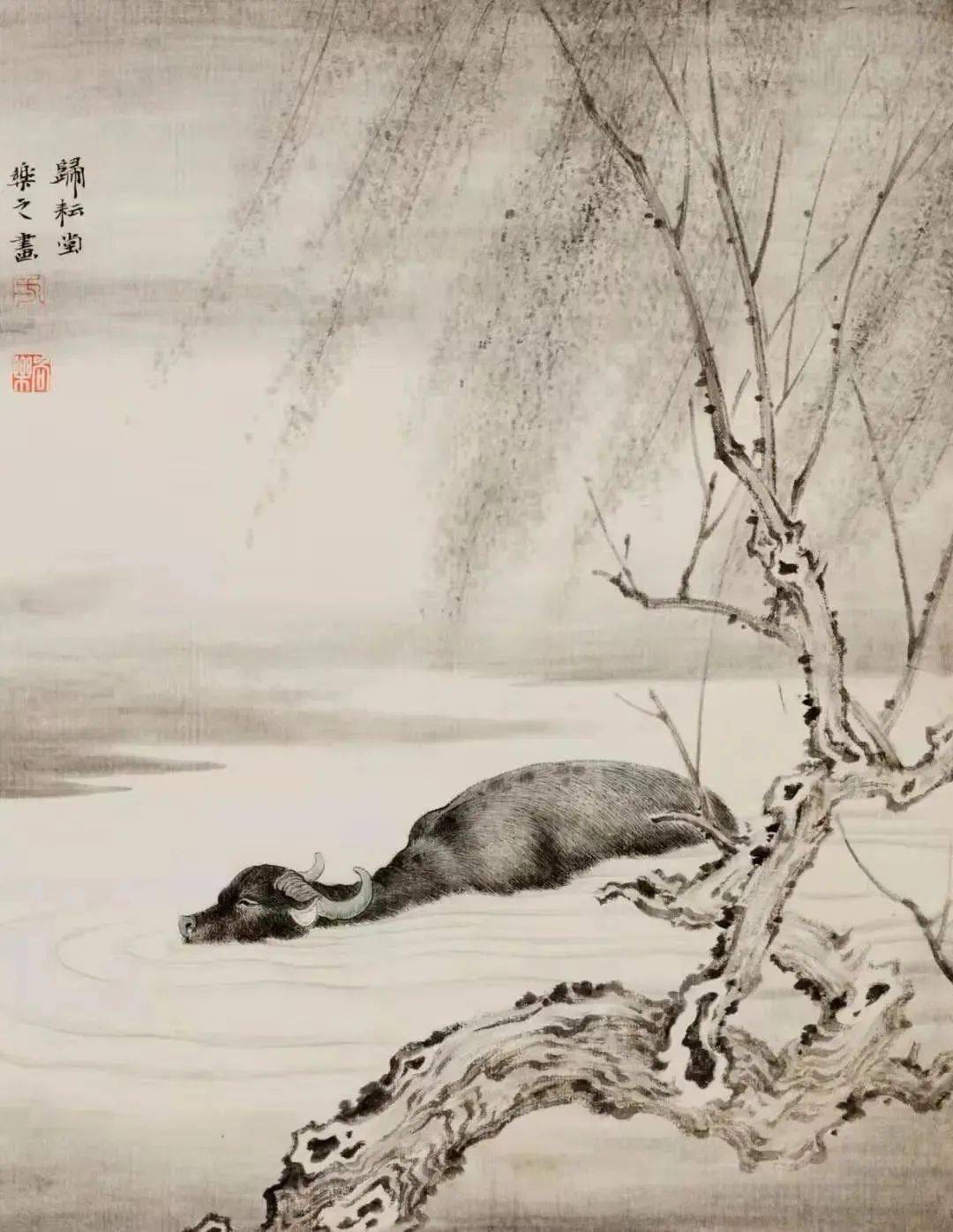 一牛先登舐犊背,犊毛湿湿犹未晞.