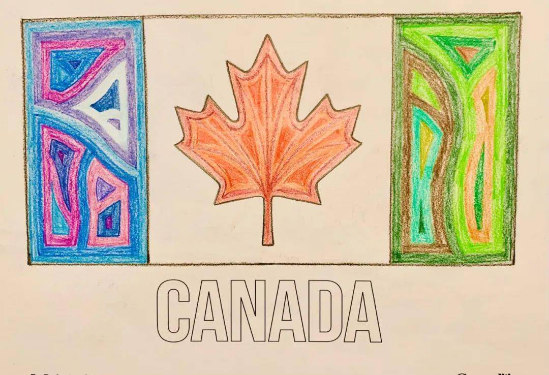 加拿大国旗涂色图片