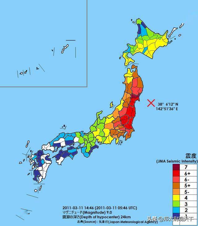 2月13日晚11時間左右,日本福島縣又發生了7.3級大地震.