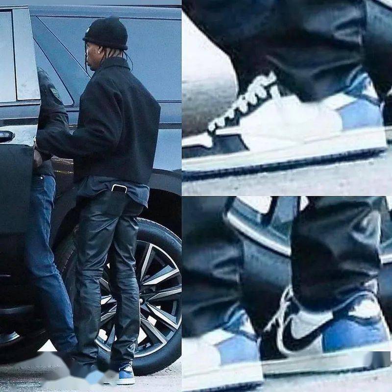 太狠了travisscott上脚高帮闪电倒钩aj1