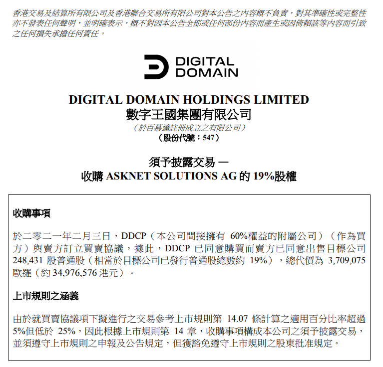 哪个网络兼职平台比较安全?数字王国:已通过附属公司完成收购asknet Solutions AG的19%股权