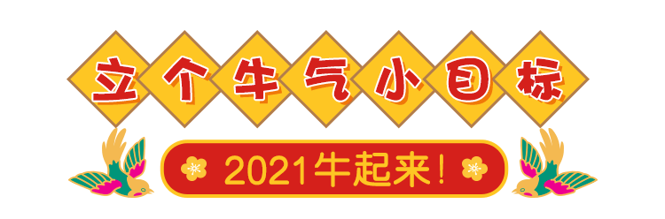 有了这份属于你的小目标,牛年一定动力满满,flag屹立不倒!