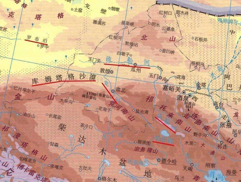 在疏勒河萎缩期间,曾经有很短一段时间,尾闾湖萎缩到了甘肃敦煌附近