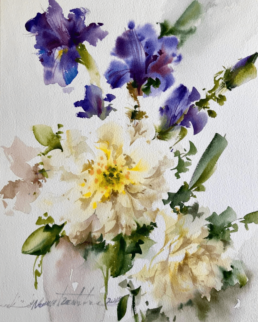 伊朗水彩画家——shirin nematzadeh 作品欣赏(花卉篇一)