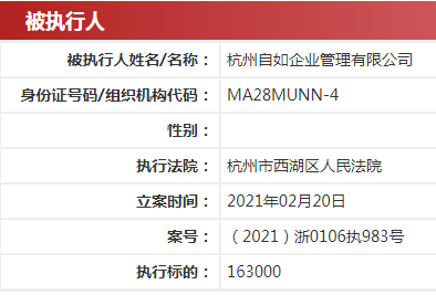 自如子公司因房屋租赁纠纷成被执行人 执行标的