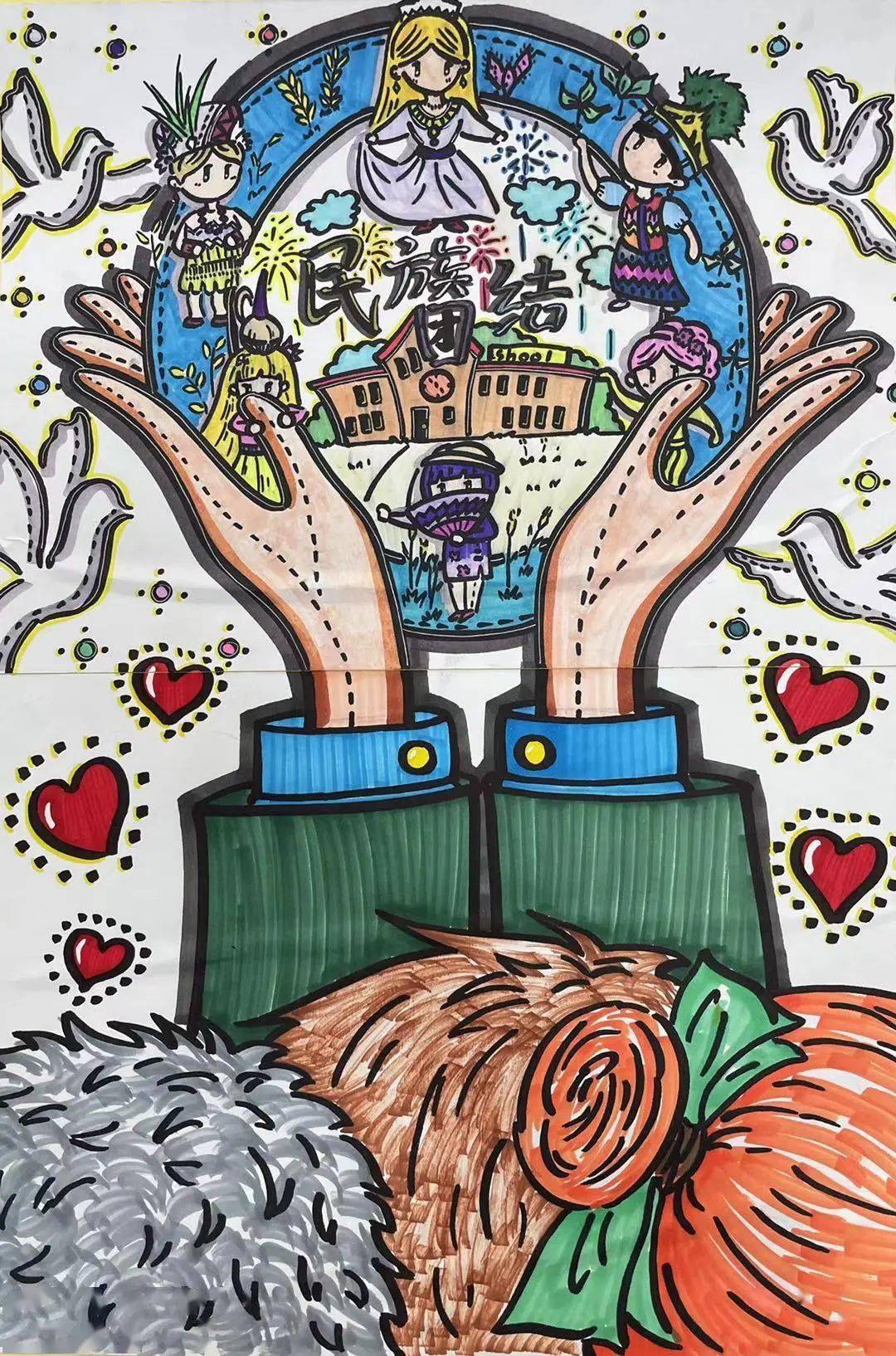 以笔绘心以画传情青浦区教育系统民族一家亲绘画作品展来啦
