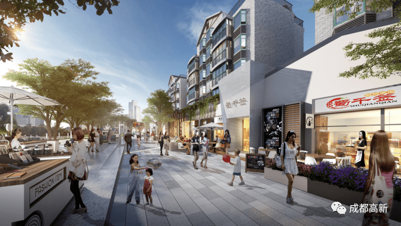 营造步行街商业氛围与经营场景增设商业外摆,花箱及移动性外摆商铺"