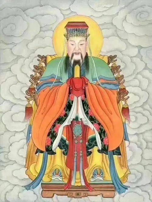 天官大帝,道教称为"上元九炁赐福天官曜灵元阳大帝紫微帝君总真应见