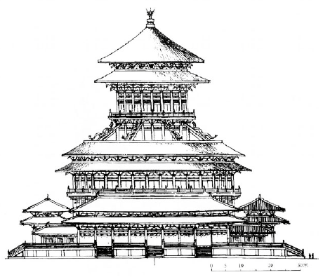 电影《狄仁杰之通天帝国》)图/想象中的洛阳唐代明堂与天堂(图源:国漫