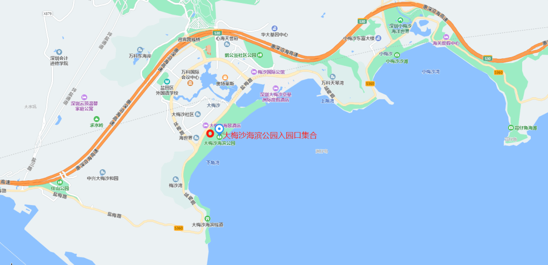 大梅沙海滨栈道地图图片