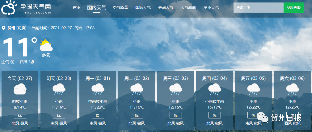 家長們要注意讓孩子及時添衣避免感冒賀州天氣預報截圖.