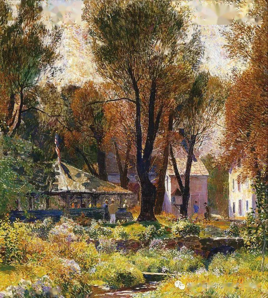 美国印象派画家daniel garber油画作品欣赏_浪漫主义