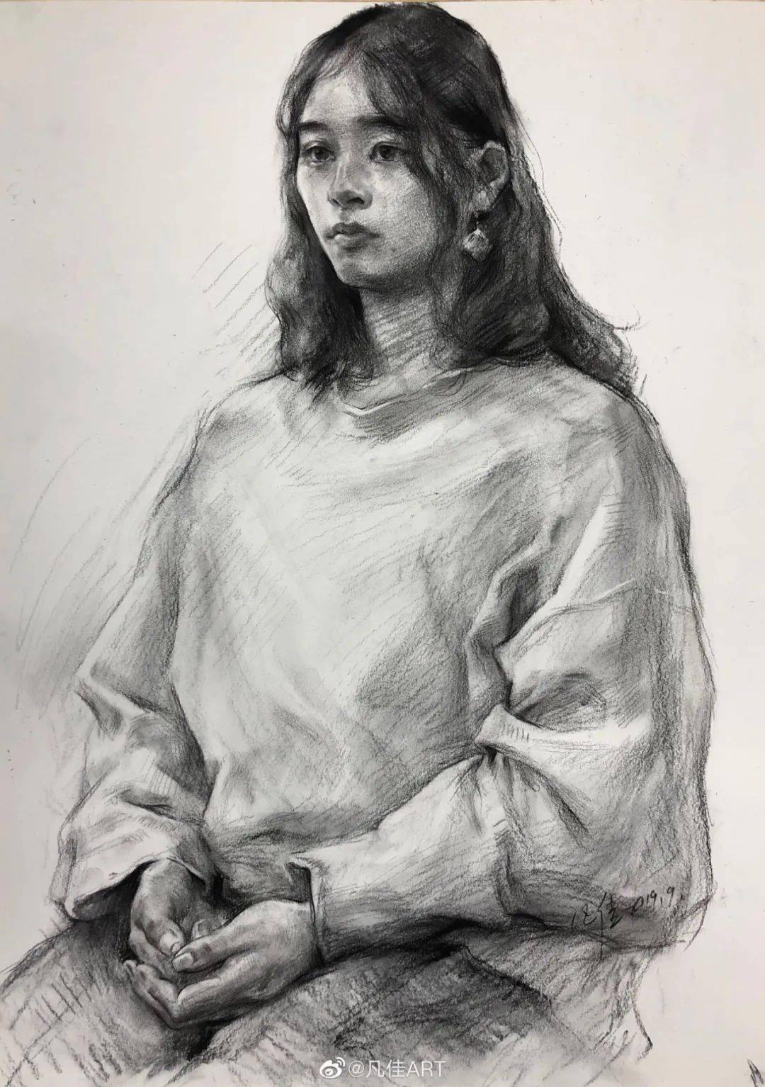 米娅超级直播——凡佳 / 素描头像示范_熟络