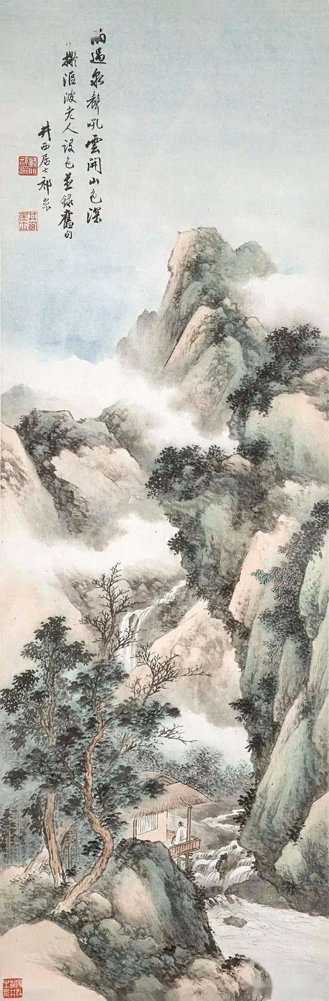 这山水画古香古色很符合传统文人的欣赏习惯