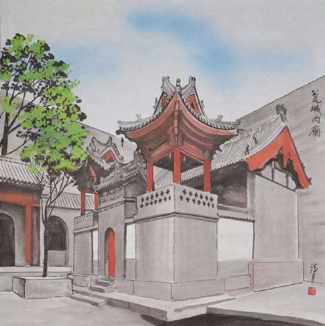 胡诗月作品展示——《太原古县城》系列国画