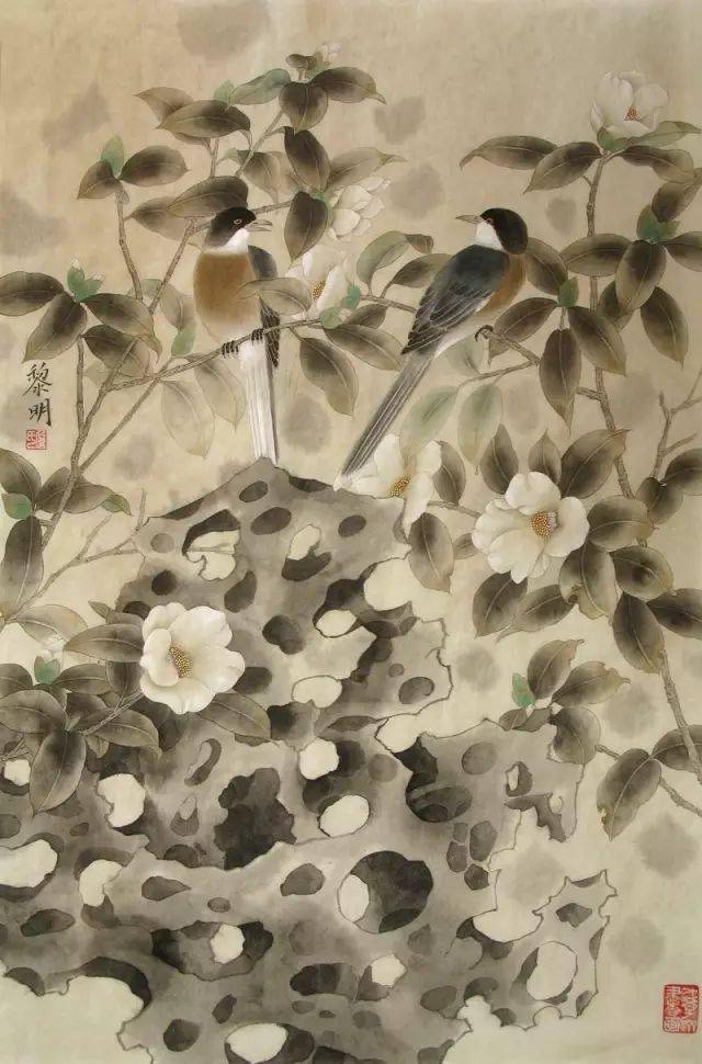 詹黎明工笔重彩作品155图 法无痕 景蕴情 画有境_花鸟画