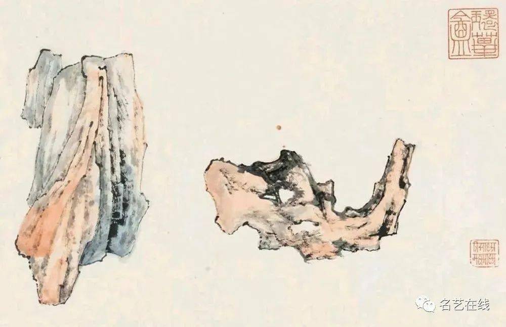 同样是画石头张大千与齐白石画的相差几百万