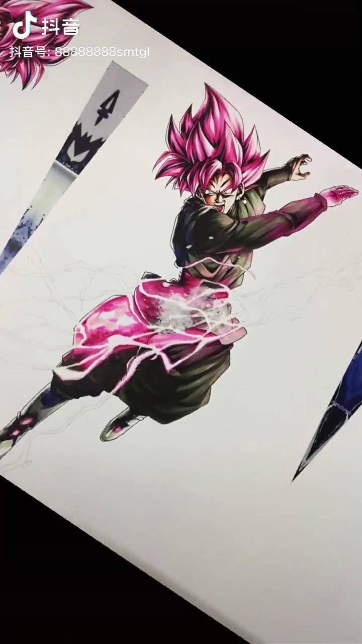 萌新助力计划纹身手稿超级赛亚人龙珠太帅了绘画过程