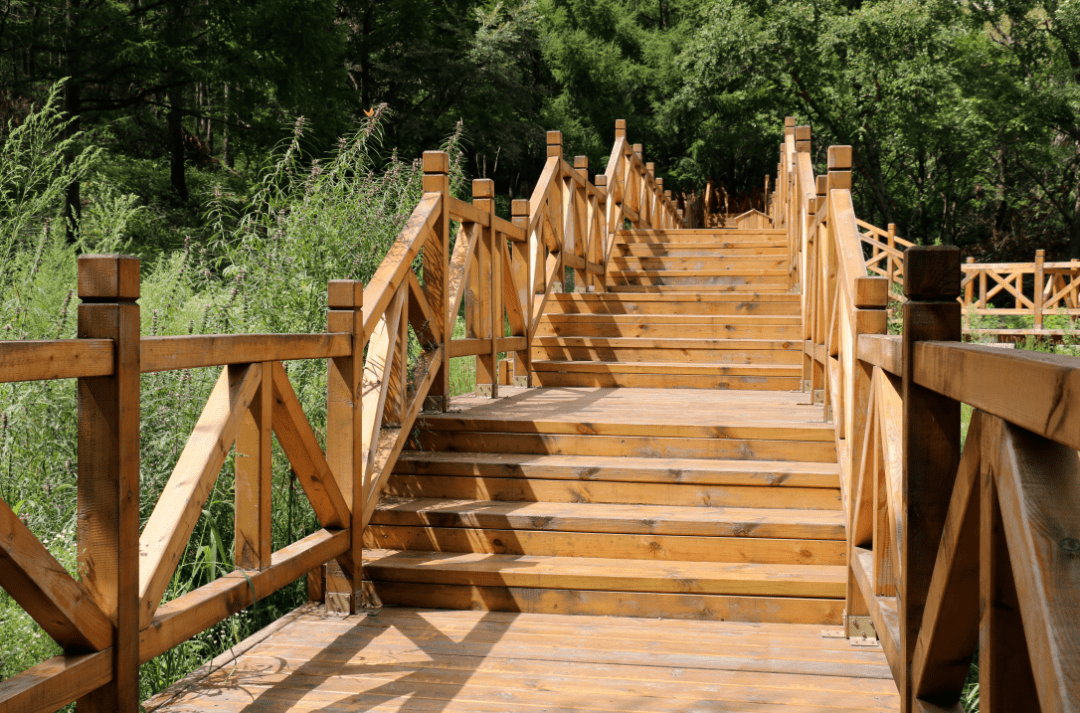 涵盖了景观廊架全长大约7公里明黄色的最美木栈道映入眼帘跨进牌坊!