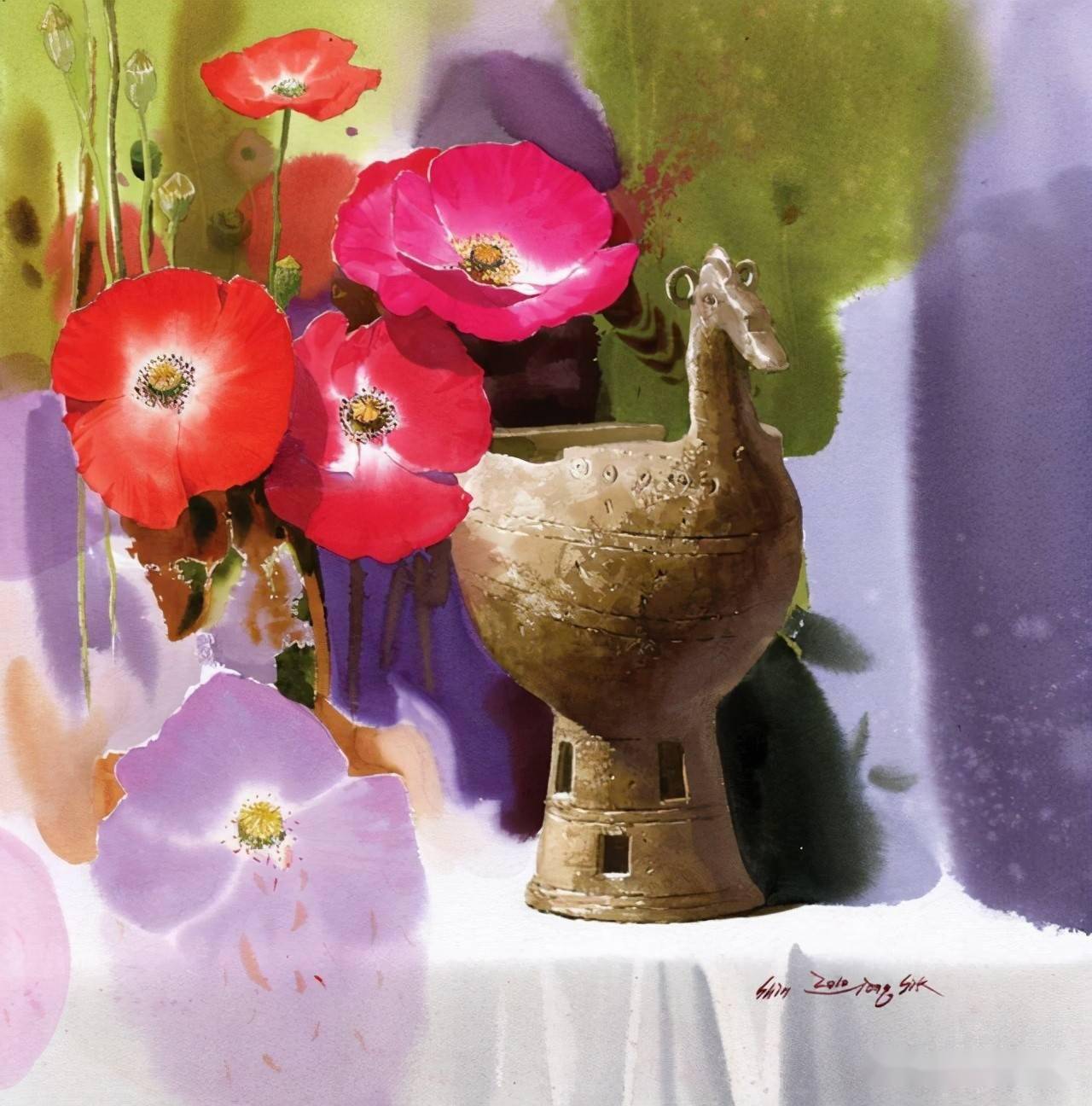 韩国画家申宗植水彩画作品欣赏