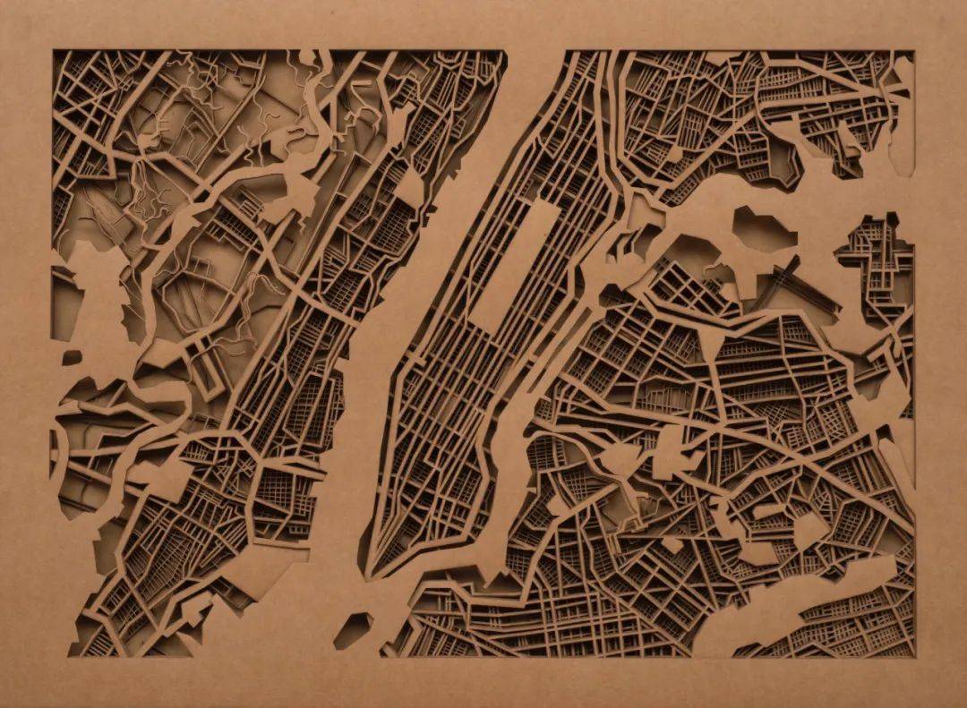 城市肌理 - 纽约 50x68cm 纸雕 2014城市肌理 - 纽约(局部)城市肌理