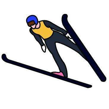 跳台滑雪插画图片
