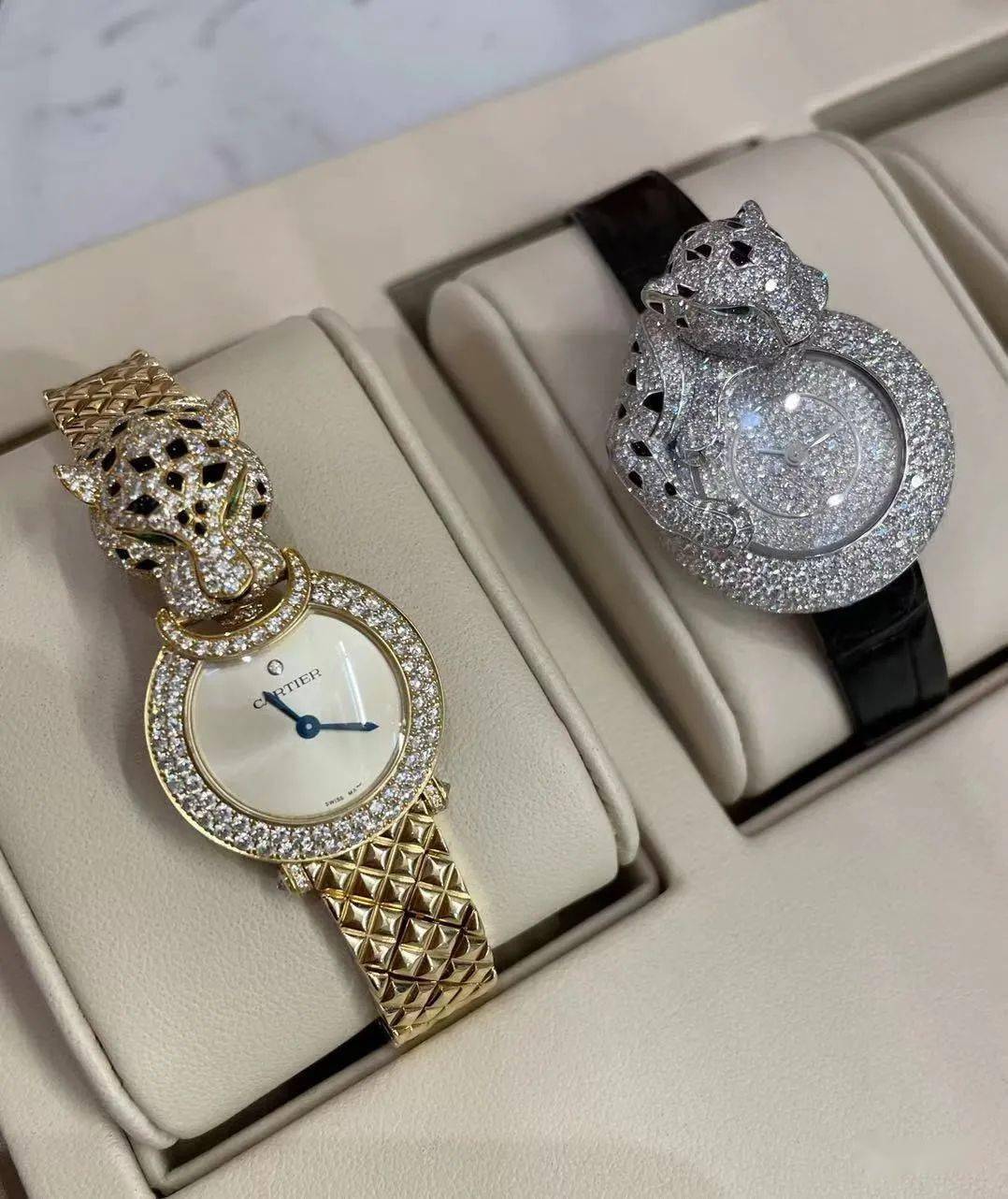 卡地亚2021年新款珠宝腕表,卡地亚独特的猎豹造型腕表